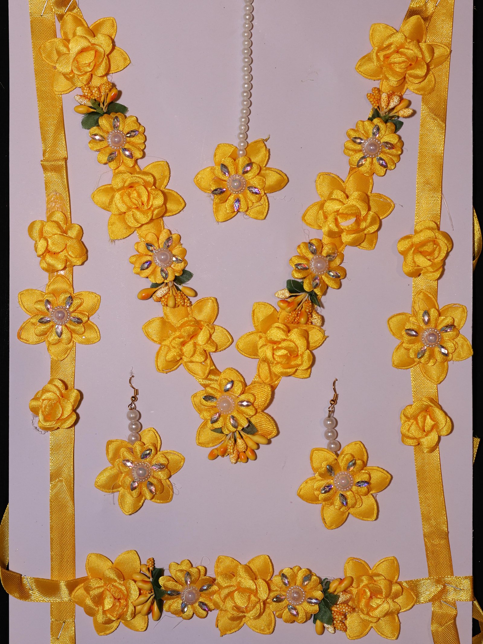 Haldi Queen Floral Jewellery Set