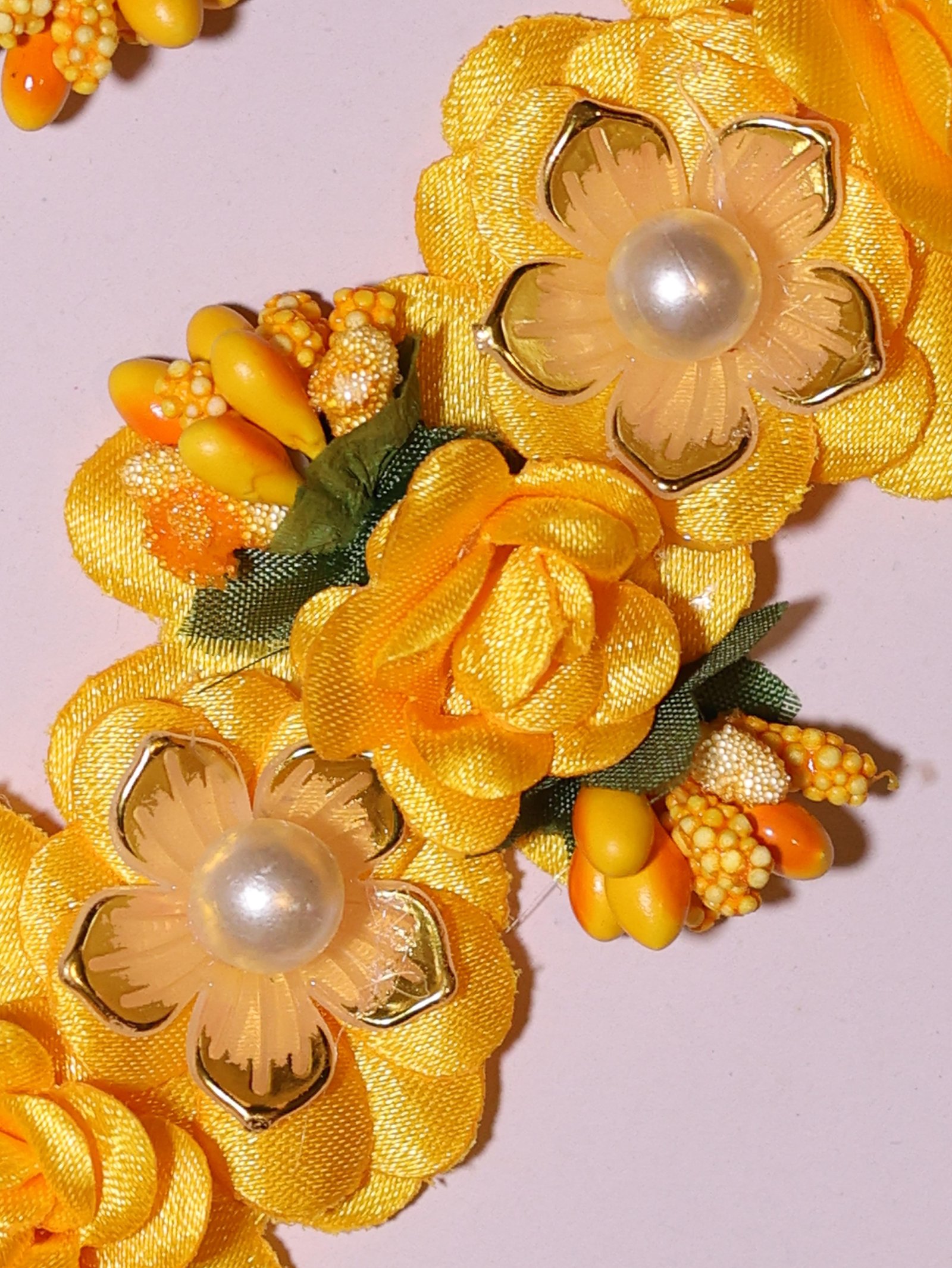 Royal Golden Blossom Bridal Haldi Floral Jewellery Set - Image 4