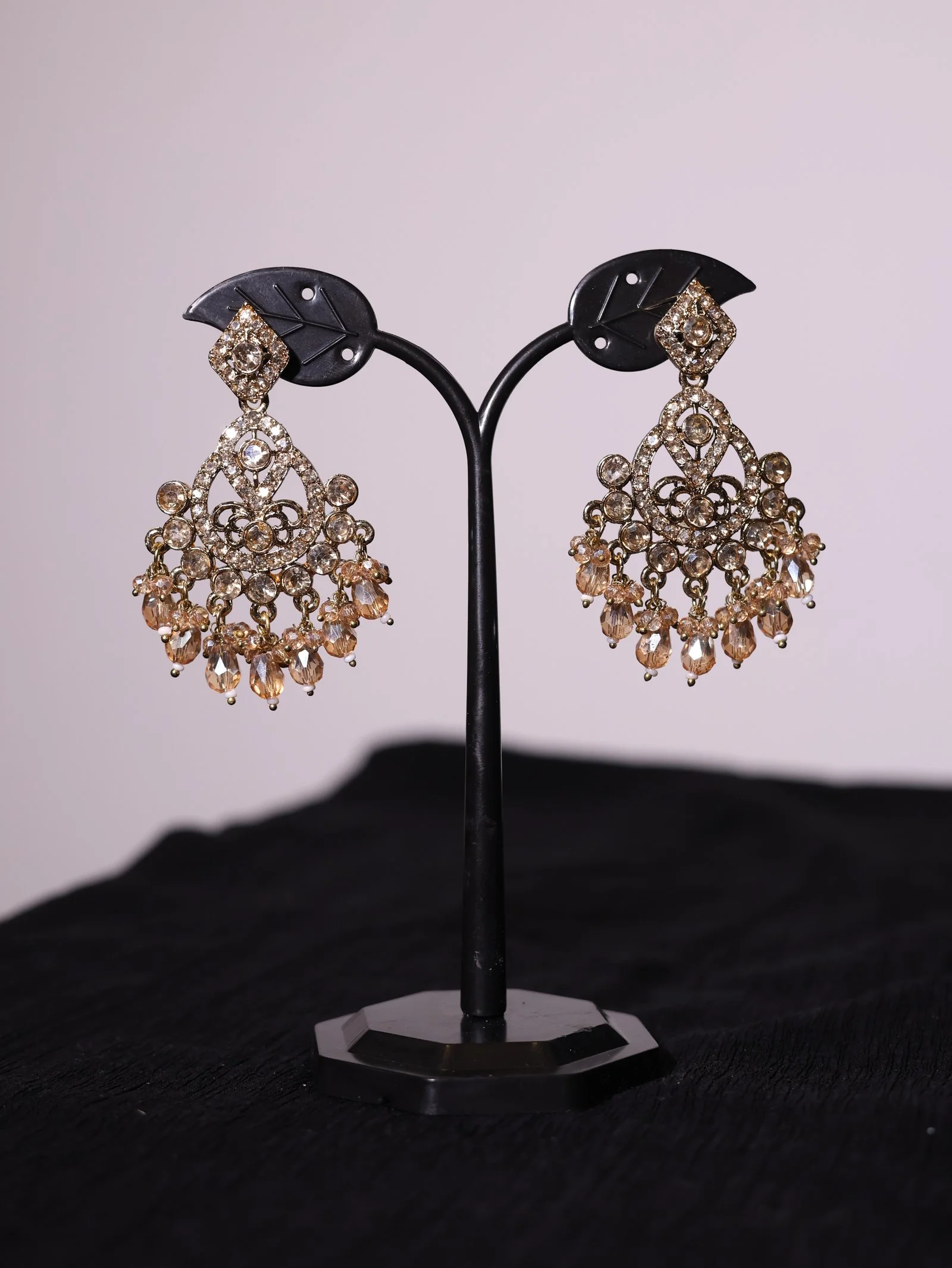 Royal Champagne Crystal Chandelier Earrings