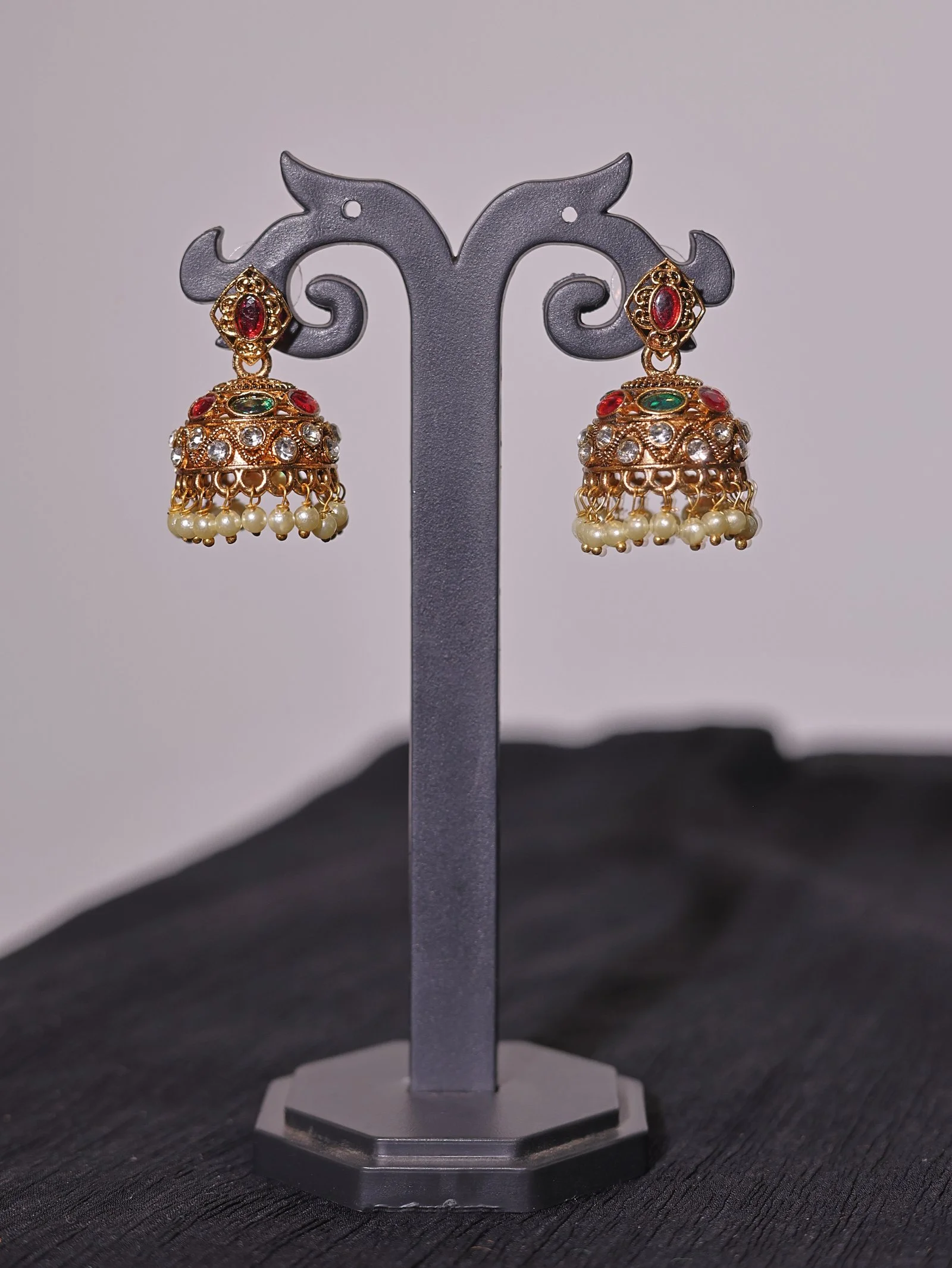Traditional Multicolor Kundan Pearl Jhumka Earrings